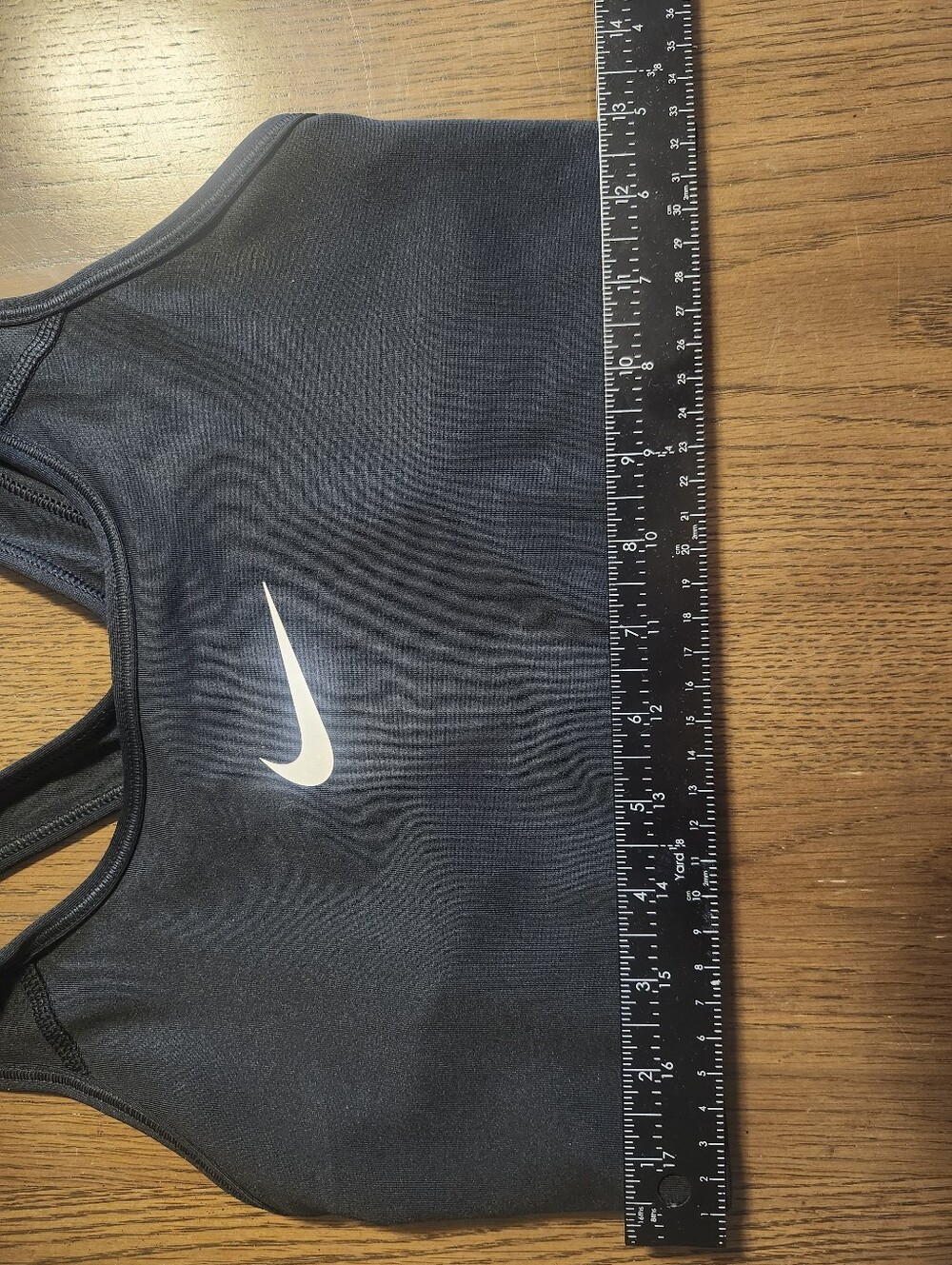 Nike Black Racerback Sports Bra with White Swoosh Size Medium - Picture 7 of 7